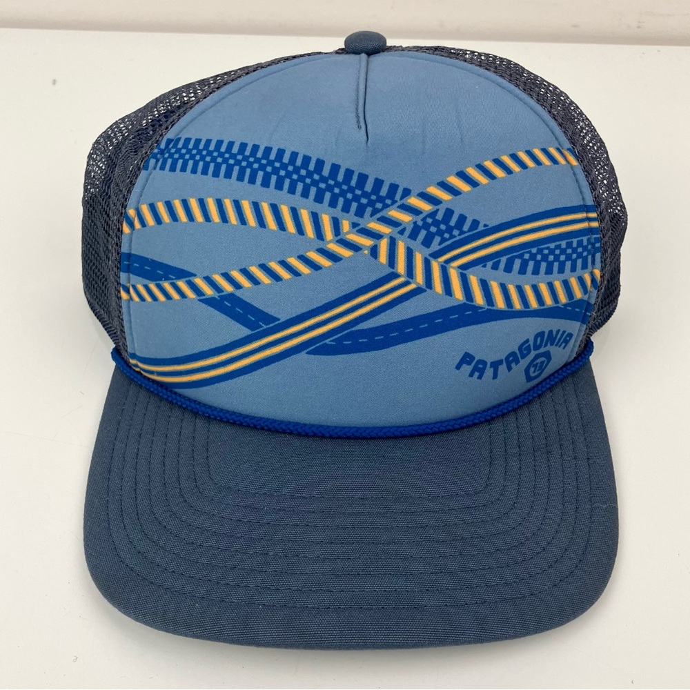 Patagonia Mesh Snapback Rope Trucker Hat Blue Roads